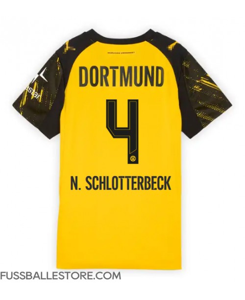 Günstige Borussia Dortmund Nico Schlotterbeck #4 Heimtrikot Damen 2025-26 Kurzarm Günstige Borussia Dortmund Nico Schlotterbeck #4 Heimtrikot Damen 2025-26 Kurzarm